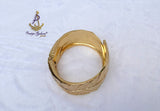 Leaf Design Cuff Gold Plated Bracelet | Modern Open Bangle | Statement Gold Bracelet | Jewellery | Gift for Her