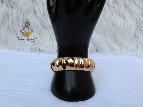 Gold Plated  Cuff Bracelet Modern Statement Bangle Jewellery Great as Gift