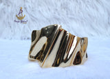 Cuff Gold Plated Bracelet | Modern Open Bangle | Statement Gold Bracelet | Jewellery | Gift Idea