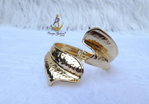 Bold Gold Plated S Wave Cuff Bracelet – Modern Statement Jewellery