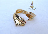 Bold Gold Plated S Wave Cuff Bracelet – Modern Statement Jewellery