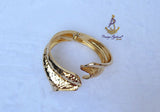 Bold Gold Plated S Wave Cuff Bracelet – Modern Statement Jewellery