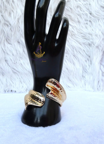 Bold Gold Plated S Wave Cuff Bracelet – Modern Statement Jewellery