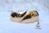 Sculpted Gold Plated  Cuff Bracelet Modern Statement Piece Bangle Great as Gift
