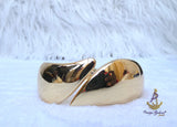Sculpted Gold Plated  Cuff Bracelet Modern Statement Piece Bangle Great as Gift