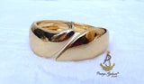Sculpted Gold Plated  Cuff Bracelet Modern Statement Piece Bangle Great as Gift