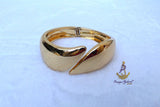 Sculpted Gold Plated  Cuff Bracelet Modern Statement Piece Bangle Great as Gift
