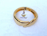 Sculpted Gold Plated  Cuff Bracelet Modern Statement Piece Bangle Great as Gift