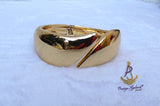 Sculpted Gold Plated  Cuff Bracelet Modern Statement Piece Bangle Great as Gift