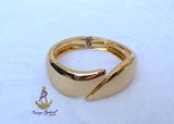 Sculpted Gold Plated  Cuff Bracelet Modern Statement Piece Bangle Great as Gift