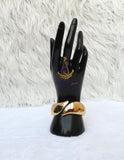 Sculpted Gold Plated  Cuff Bracelet Modern Statement Piece Bangle Great as Gift