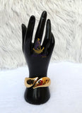 Sculpted Gold Plated  Cuff Bracelet Modern Statement Piece Bangle Great as Gift