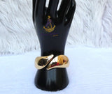 Sculpted Gold Plated  Cuff Bracelet Modern Statement Piece Bangle Great as Gift