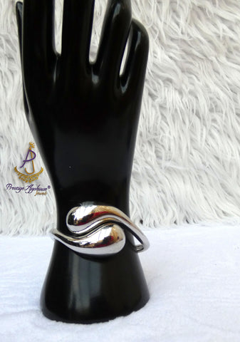 Lush Cuff Silver Plated Bracelet  Modern Bangle Statement Silver Bracelet Jewellery Gift for Her