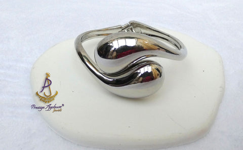 Lush Cuff Silver Plated Bracelet  Modern Bangle Statement Silver Bracelet Jewellery Gift for Her
