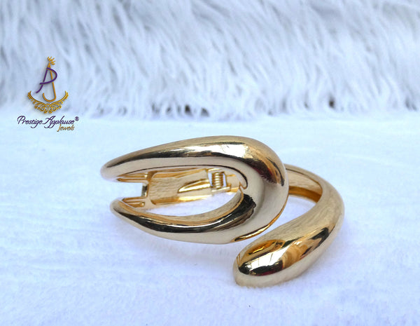 Cuff Gold Plated Bracelet | Modern Open Bangle | Statement Gold Bracelet | Jewellery | Gift for Her