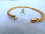 Twisted Gold Cuff Bracelet – Elegant Rope Design Statement Bangle for Women
