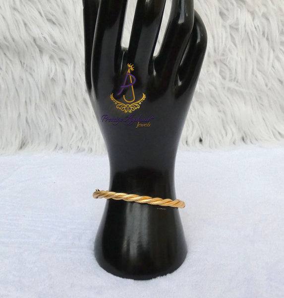 Twisted Gold Cuff Bracelet – Elegant Rope Design Statement Bangle for Women