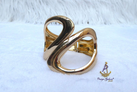 Bold Gold Plated Infinity Wave Cuff Bracelet – Modern Statement Jewellery