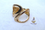 Bold Gold Plated Infinity Wave Cuff Bracelet – Modern Statement Jewellery