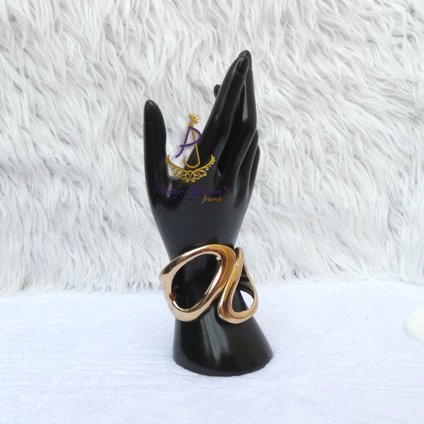 Bold Gold Plated Infinity Wave Cuff Bracelet – Modern Statement Jewellery