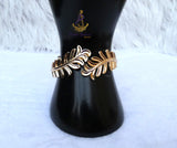 Luxury Gold Leaf Wrap Cuff Bracelet – Nature Inspired Adjustable Bangle for Women