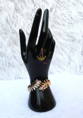 Luxury Gold Leaf Wrap Cuff Bracelet – Nature Inspired Adjustable Bangle for Women
