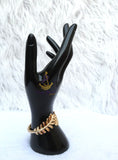 Luxury Gold Leaf Wrap Cuff Bracelet – Nature Inspired Adjustable Bangle for Women