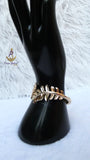 Luxury Gold Leaf Wrap Cuff Bracelet – Nature Inspired Adjustable Bangle for Women