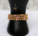 New Candy Pink Eye Gold Plated Bracelets Beads Women Fashion Jewellery - Great as Gift for Women Wife Girlfriend Bride Bridemaid