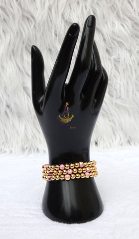 New Candy Pink Eye Gold Plated Bracelets Beads Women Fashion Jewellery - Great as Gift for Women Wife Girlfriend Bride Bridemaid