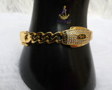 Gold Plated Cuban Link Bracelet & Ring Set | Iced Crystal Statement Jewellery | Designer Inspired Women Men Gift