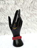 New Candy Hot Red Beads with Gold Plated Bracelets Beads Women Men Unisex Fashion Jewellery - Great as Gift