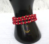 New Candy Hot Red Beads with Gold Plated Bracelets Beads Women Men Unisex Fashion Jewellery - Great as Gift