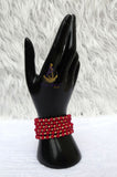 New Candy Hot Red Beads with Gold Plated Bracelets Beads Women Men Unisex Fashion Jewellery - Great as Gift