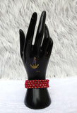 New Candy Hot Red Beads with Gold Plated Bracelets Beads Women Men Unisex Fashion Jewellery - Great as Gift