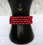 New Candy Hot Red Beads with Gold Plated Bracelets Beads Women Men Unisex Fashion Jewellery - Great as Gift