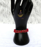 New Candy Hot Red Beads with Gold Plated Bracelets Beads Women Men Unisex Fashion Jewellery - Great as Gift