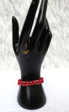 New Candy Hot Red Beads with Gold Plated Bracelets Beads Women Men Unisex Fashion Jewellery - Great as Gift