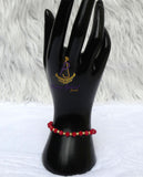 New Candy Hot Red Beads with Gold Plated Bracelets Beads Women Men Unisex Fashion Jewellery - Great as Gift