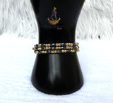 Trending Black with Gold 18K Gold Plated Bracelets Beads Women Fashion Jewellery - Great as Gift for Women Wife Girlfriend Bride Bridemaid