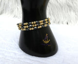 Trending Black with Gold 18K Gold Plated Bracelets Beads Women Fashion Jewellery - Great as Gift for Women Wife Girlfriend Bride Bridemaid