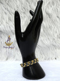 Trending Black with Gold 18K Gold Plated Bracelets Beads Women Fashion Jewellery - Great as Gift for Women Wife Girlfriend Bride Bridemaid