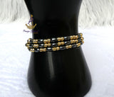 Trending Black with Gold 18K Gold Plated Bracelets Beads Women Fashion Jewellery - Great as Gift for Women Wife Girlfriend Bride Bridemaid