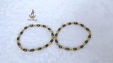 Trending Black with Gold 18K Gold Plated Bracelets Beads Women Fashion Jewellery - Great as Gift for Women Wife Girlfriend Bride Bridemaid