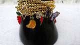 Gold  Plated Candy Bracelet Set with Charms – Stackable Fashion Bracelet for Women