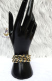 Trending Black with Gold 18K Gold Plated Bracelets Beads Women Fashion Jewellery - Great as Gift for Women Wife Girlfriend Bride Bridemaid