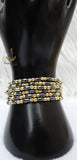 Trending Black with Gold 18K Gold Plated Bracelets Beads Women Fashion Jewellery - Great as Gift for Women Wife Girlfriend Bride Bridemaid