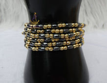 Trending Black with Gold 18K Gold Plated Bracelets Beads Women Fashion Jewellery - Great as Gift for Women Wife Girlfriend Bride Bridemaid