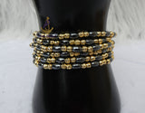Trending Black with Gold 18K Gold Plated Bracelets Beads Women Fashion Jewellery - Great as Gift for Women Wife Girlfriend Bride Bridemaid